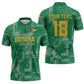 One Team One Game Guyana Football Custom Zipper Polo Shirt Pride Of Guyana Green Version