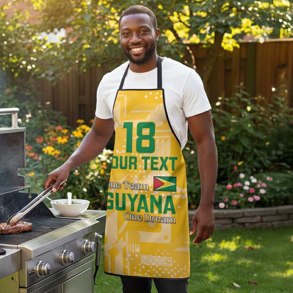 One Team One Game Guyana Football Custom Apron Pride Of Guyana Yellow Version