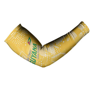 One Team One Game Guyana Football Custom Arm Sleeves Pride Of Guyana Yellow Version