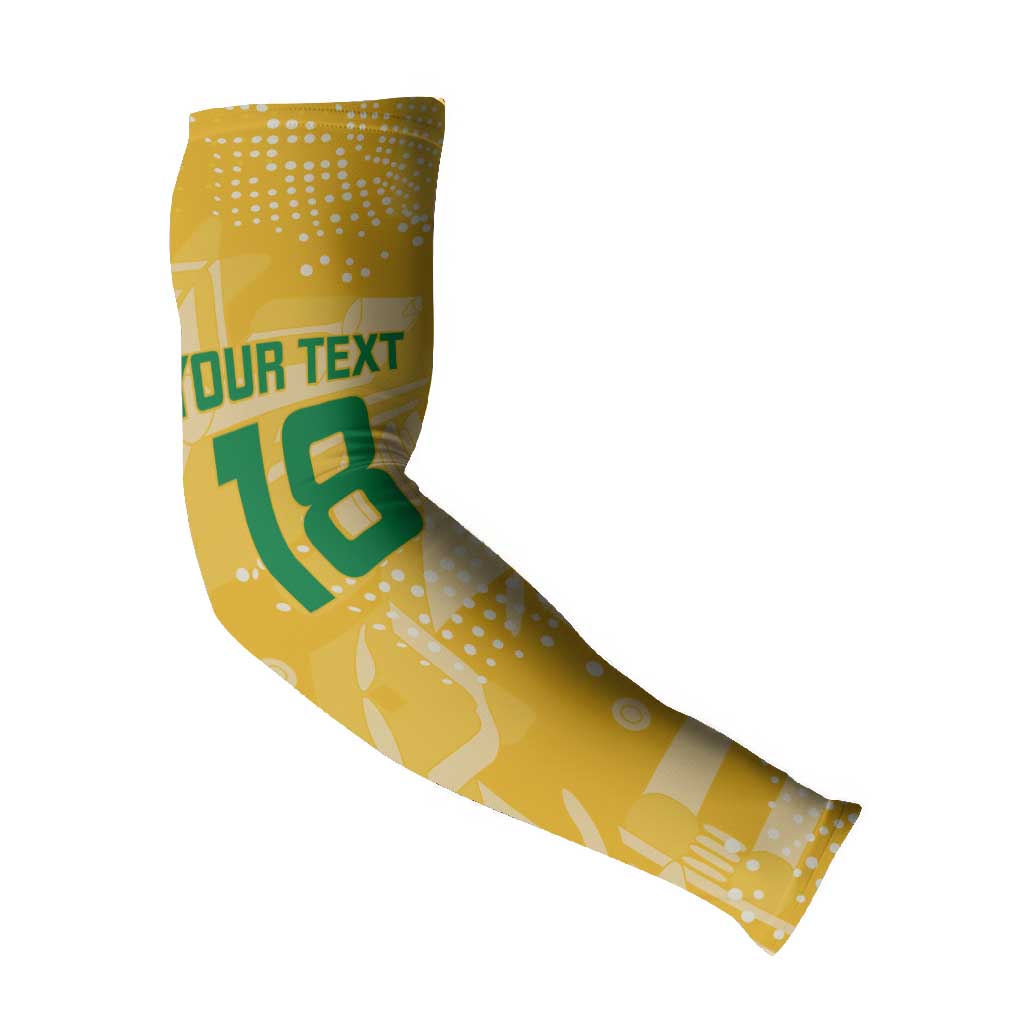One Team One Game Guyana Football Custom Arm Sleeves Pride Of Guyana Yellow Version