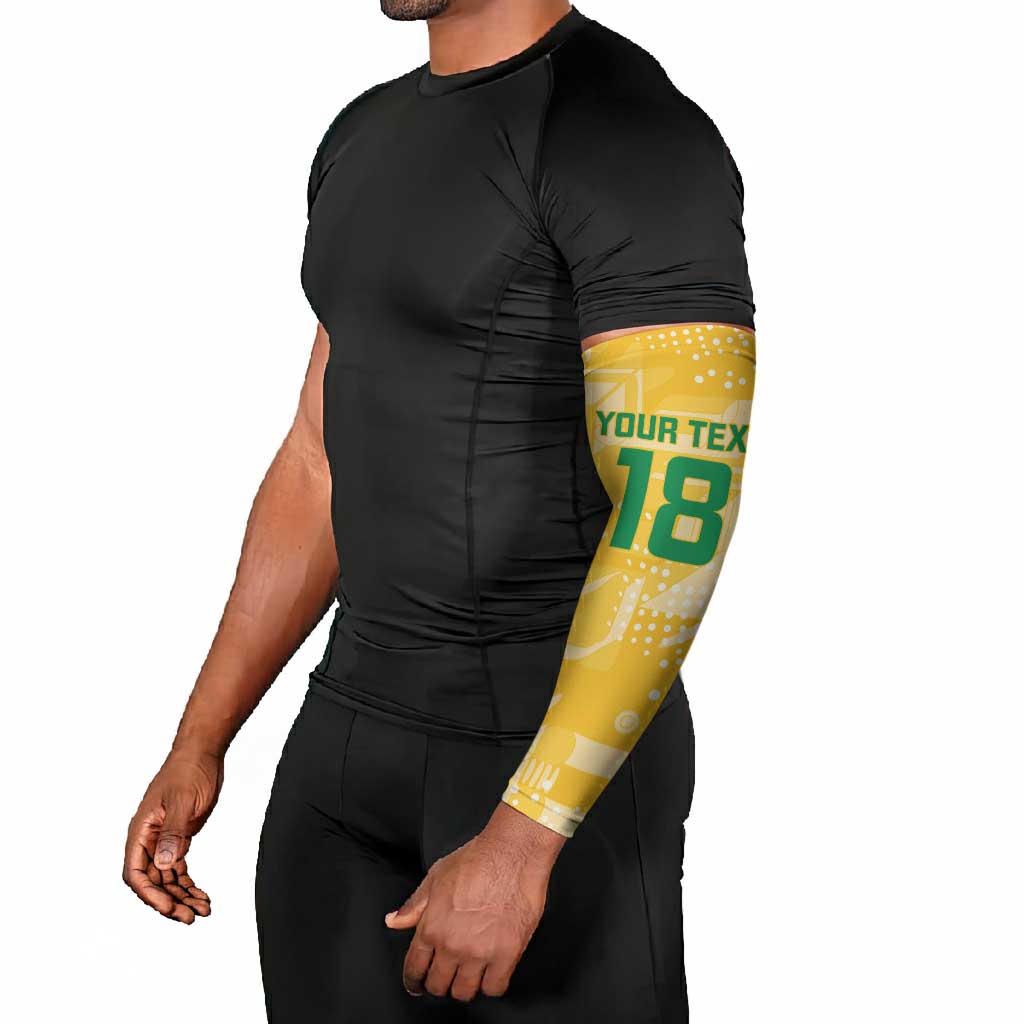 One Team One Game Guyana Football Custom Arm Sleeves Pride Of Guyana Yellow Version