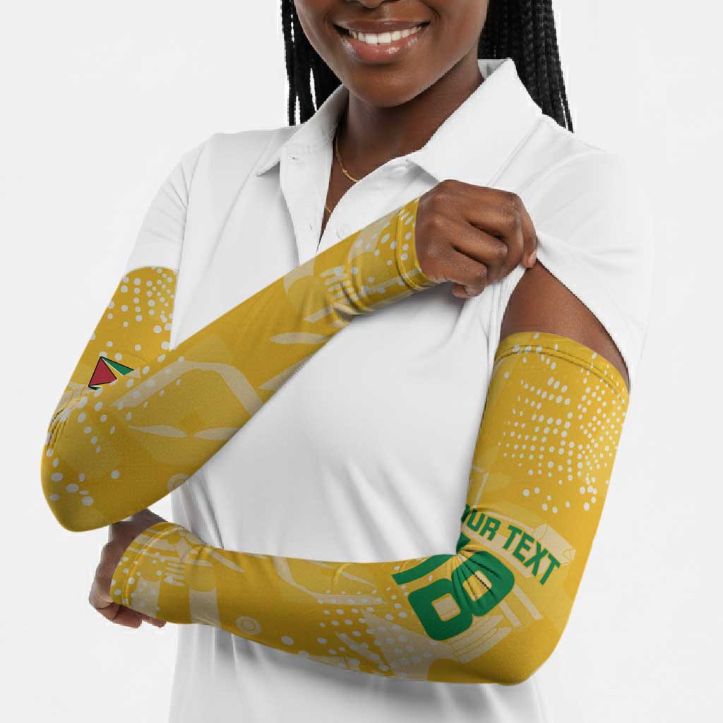 One Team One Game Guyana Football Custom Arm Sleeves Pride Of Guyana Yellow Version