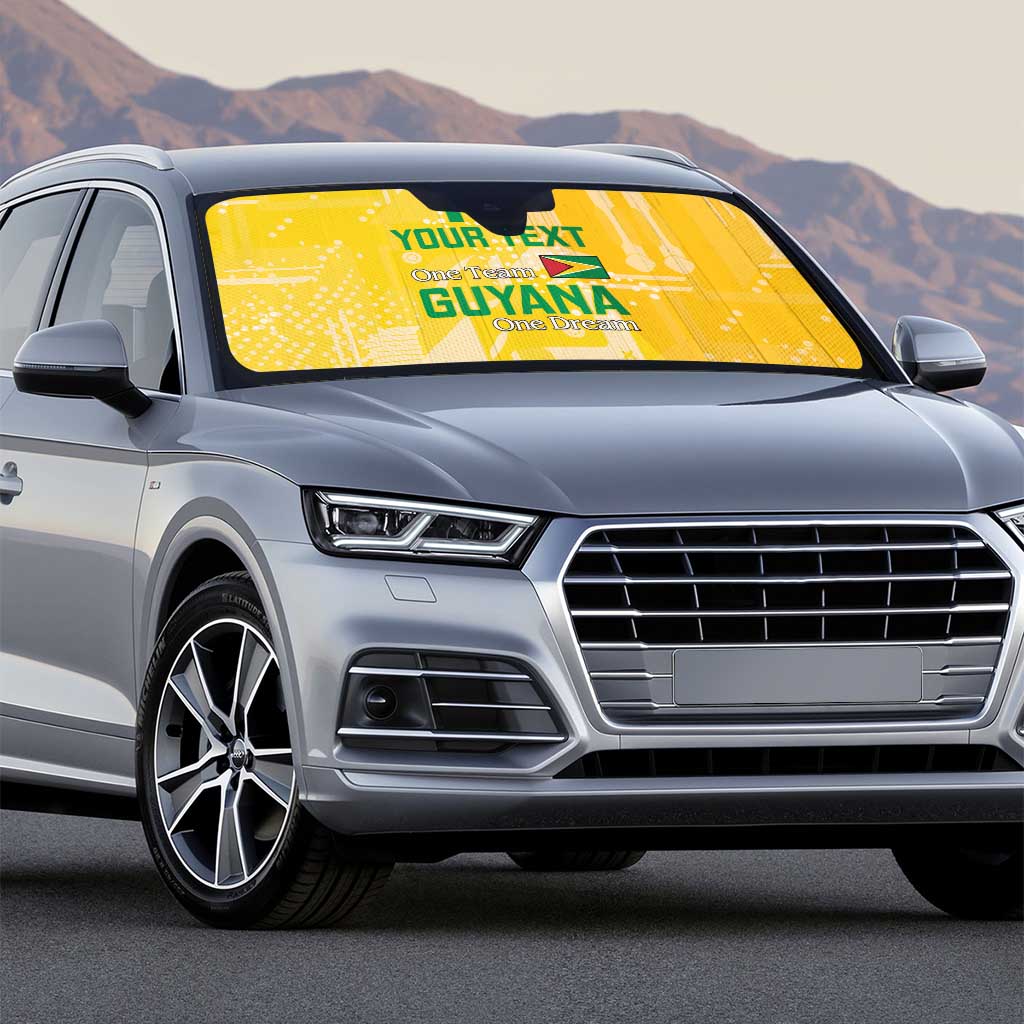 One Team One Game Guyana Football Custom Auto Sun Shade Pride Of Guyana Yellow Version