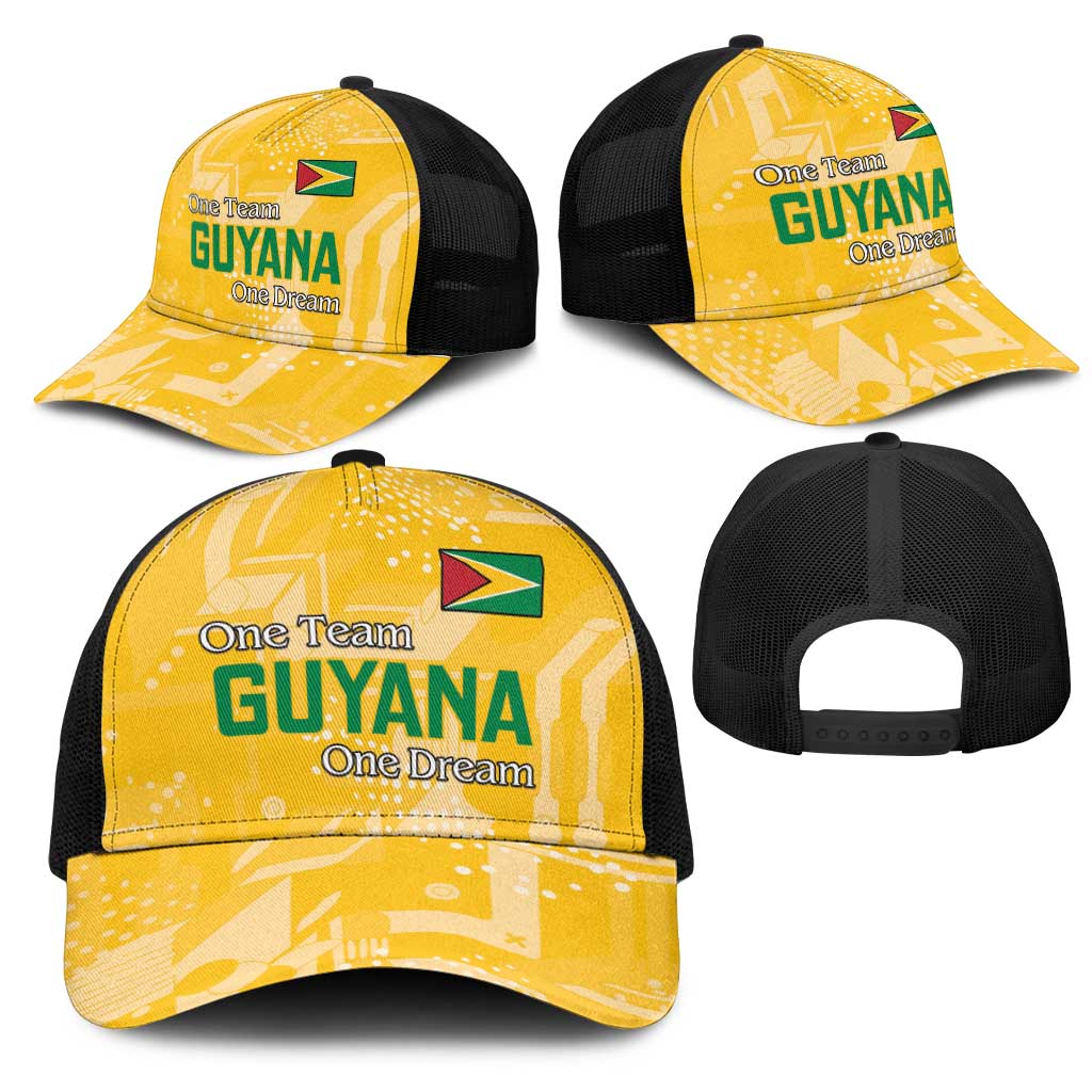 One Team One Game Guyana Baseball Net Cap Pride Of Guyana Green Version - African Pride