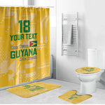 One Team One Game Guyana Football Custom Bathroom Set Pride Of Guyana Yellow Version