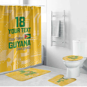 One Team One Game Guyana Football Custom Bathroom Set Pride Of Guyana Yellow Version