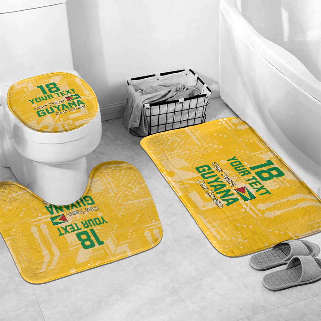 One Team One Game Guyana Football Custom Bathroom Set Pride Of Guyana Yellow Version