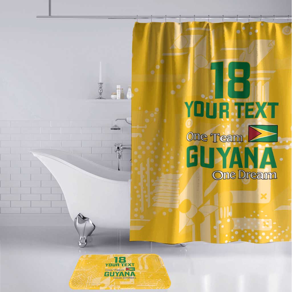 One Team One Game Guyana Football Custom Bathroom Set Pride Of Guyana Yellow Version