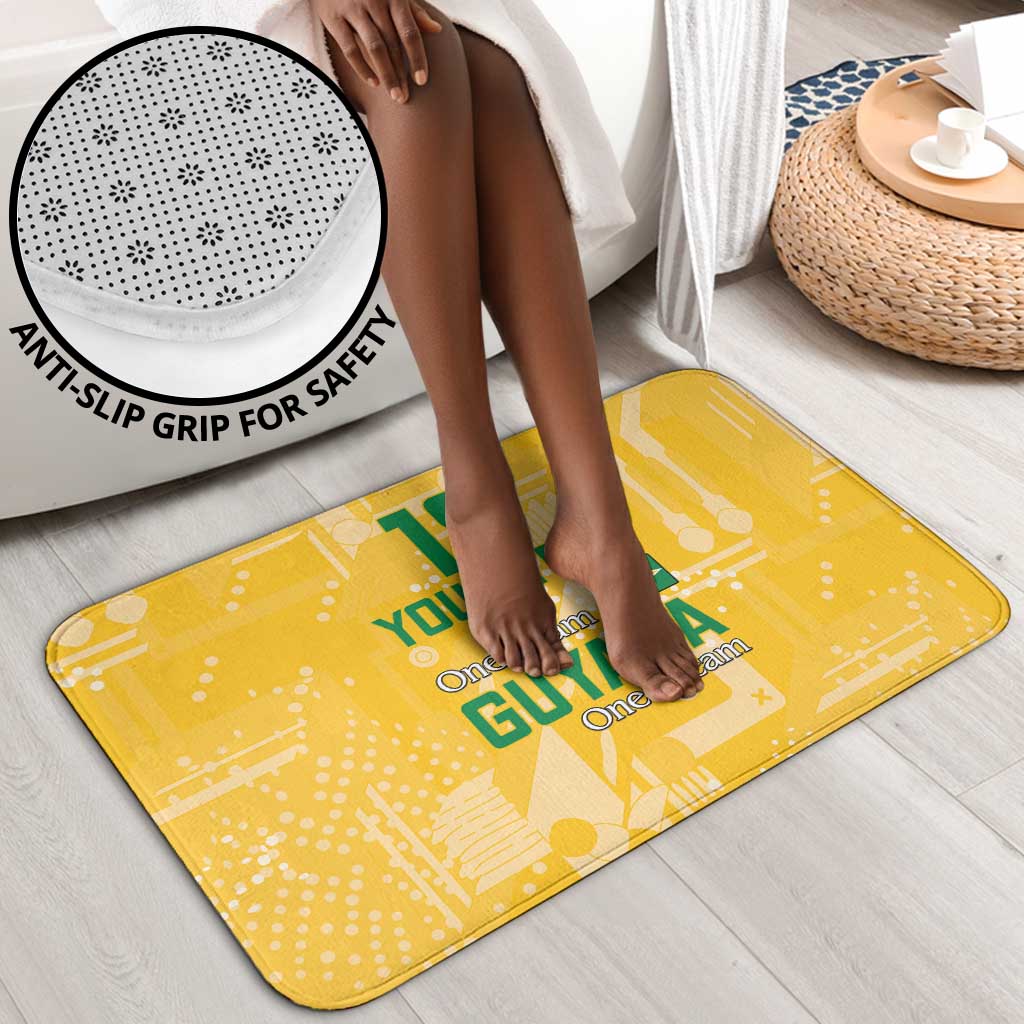 One Team One Game Guyana Football Custom Bathroom Set Pride Of Guyana Yellow Version