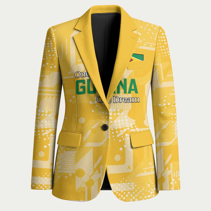 One Team One Game Guyana Football Custom Blazer Pride Of Guyana Yellow Version
