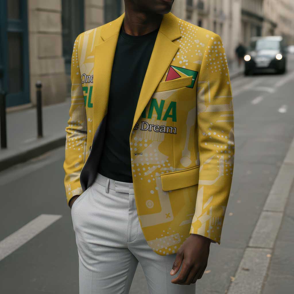 One Team One Game Guyana Football Custom Blazer Pride Of Guyana Yellow Version