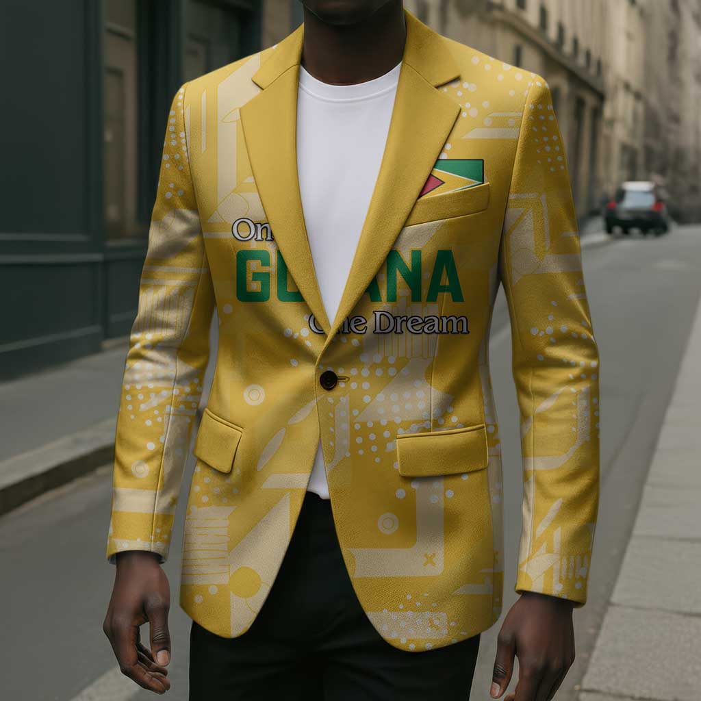 One Team One Game Guyana Football Custom Blazer Pride Of Guyana Yellow Version