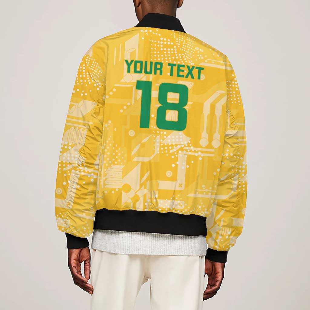 One Team One Game Guyana Football Custom Bomber Jacket Pride Of Guyana Green Version - African Pride