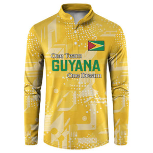 One Team One Game Guyana Football Custom Button Sweatshirt Pride Of Guyana Yellow Version