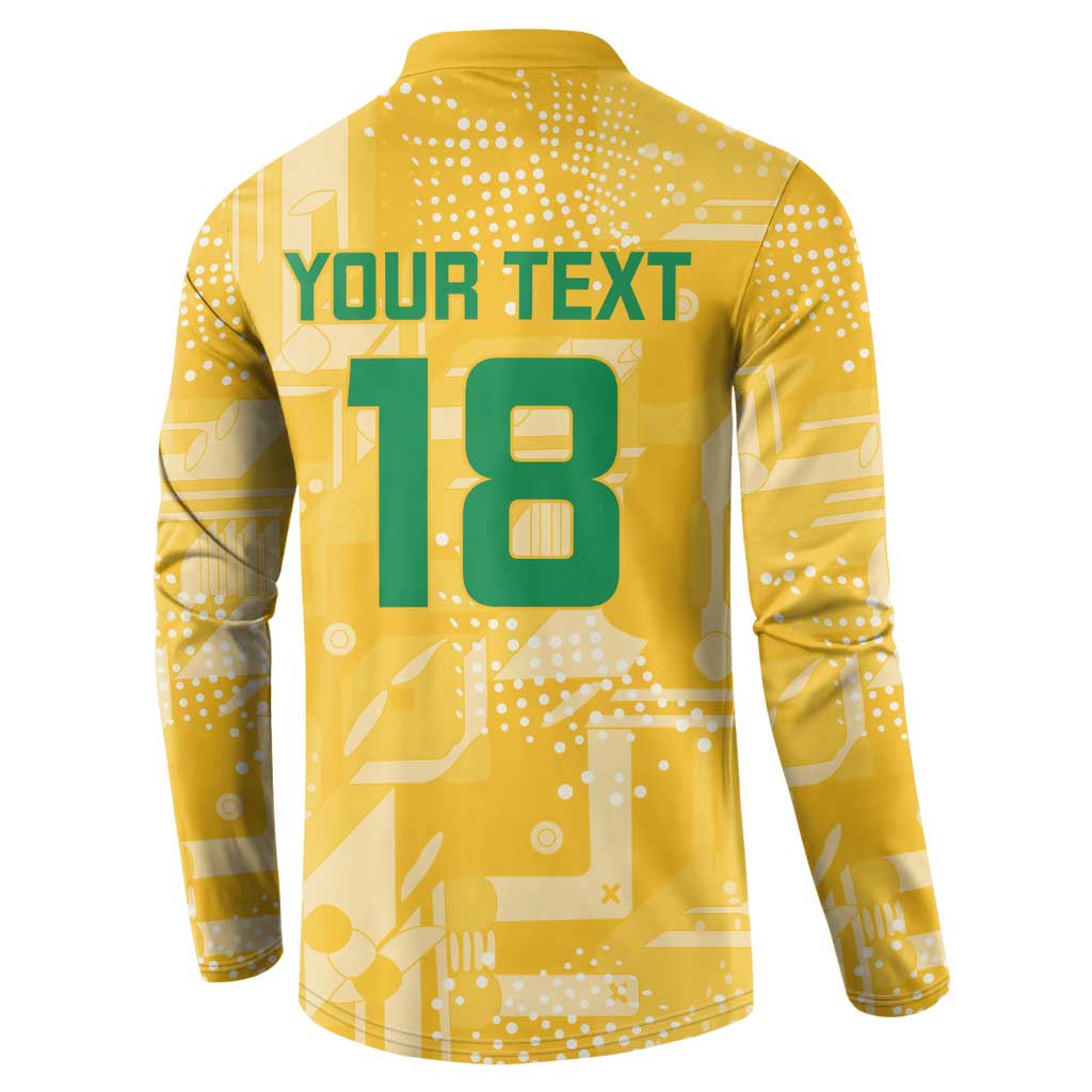 One Team One Game Guyana Football Custom Button Sweatshirt Pride Of Guyana Yellow Version
