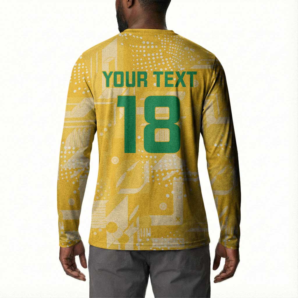 One Team One Game Guyana Football Custom Button Sweatshirt Pride Of Guyana Yellow Version