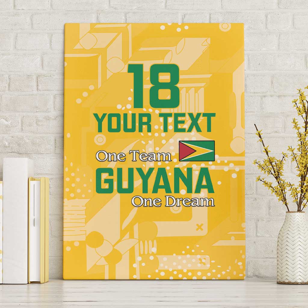 One Team One Game Guyana Football Custom Canvas Wall Art Pride Of Guyana Green Version - African Pride