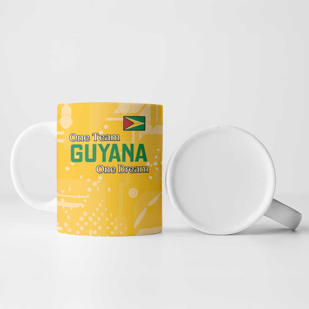 One Team One Game Guyana Football Custom Ceramic Mug Pride Of Guyana Yellow Version