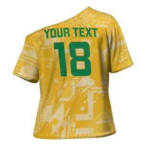 One Team One Game Guyana Football Custom Cross Shoulder Shirt Pride Of Guyana Yellow Version