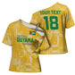 One Team One Game Guyana Football Custom Cross Shoulder Shirt Pride Of Guyana Yellow Version