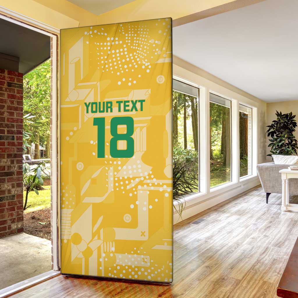 One Team One Game Guyana Football Custom Door Cover Pride Of Guyana Yellow Version