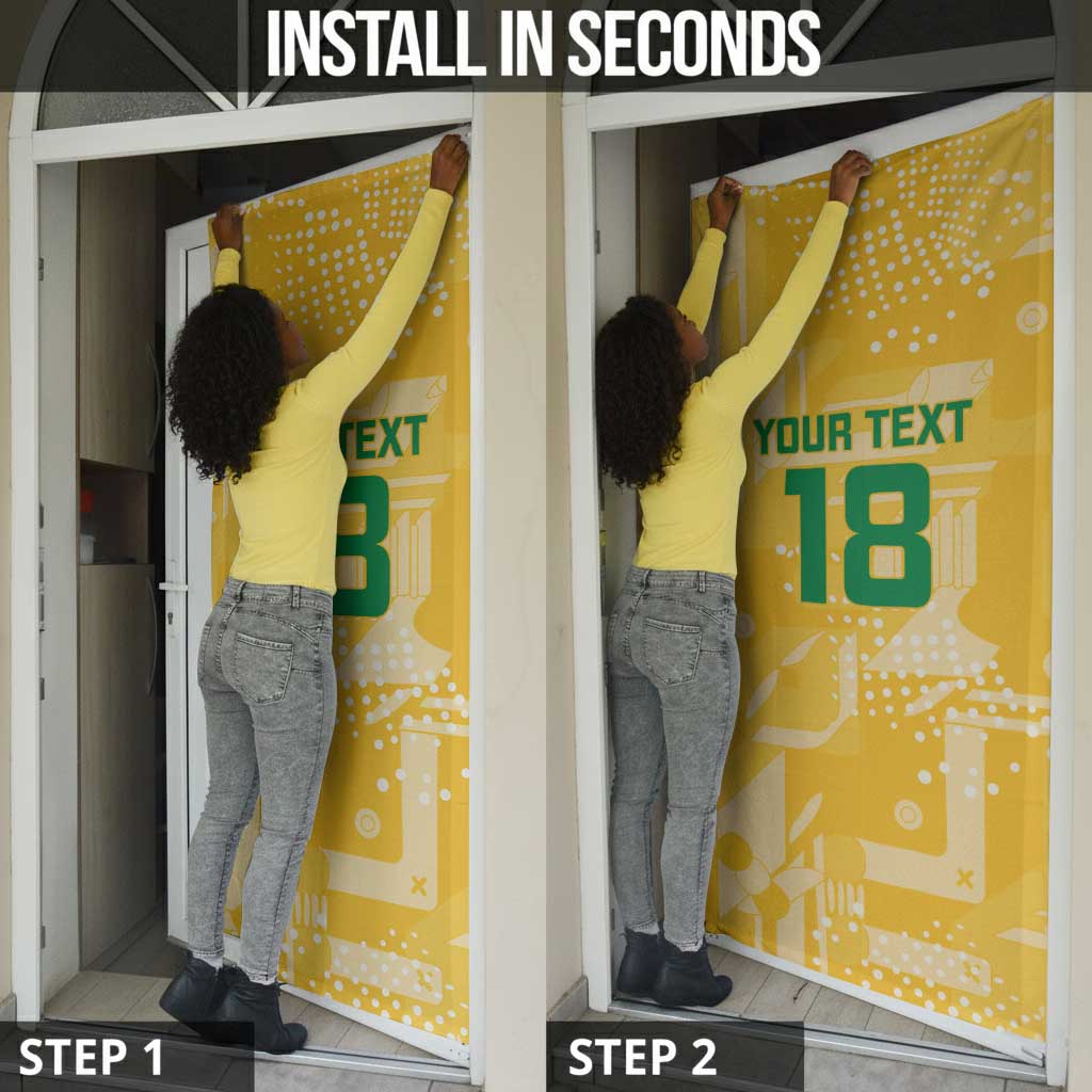One Team One Game Guyana Football Custom Door Cover Pride Of Guyana Yellow Version