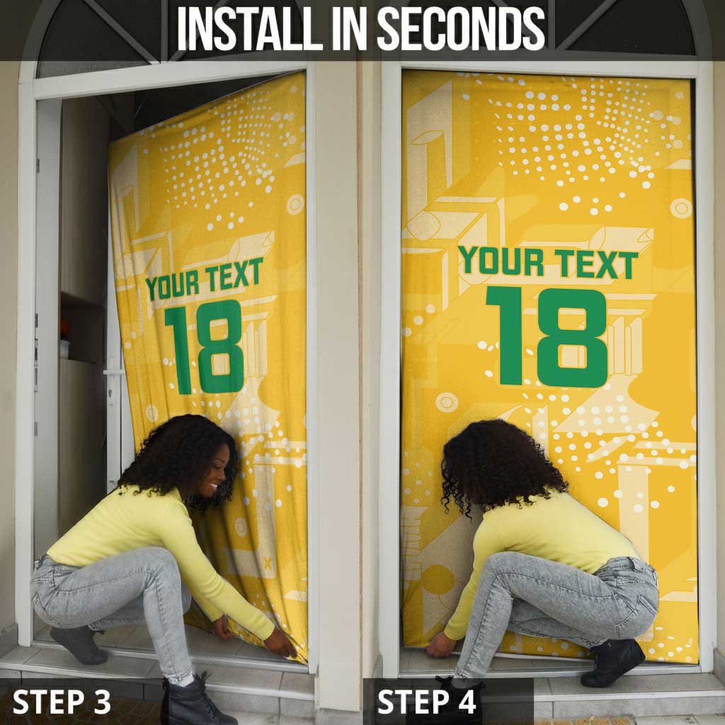 One Team One Game Guyana Football Custom Door Cover Pride Of Guyana Yellow Version