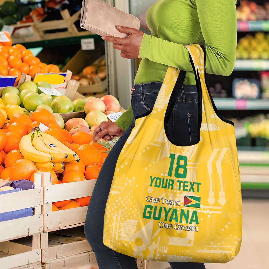 One Team One Game Guyana Football Custom Grocery Bag Pride Of Guyana Green Version - African Pride
