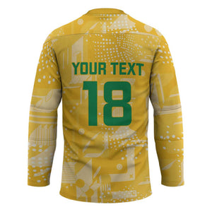 One Team One Game Guyana Football Custom Hockey Jersey Pride Of Guyana Yellow Version