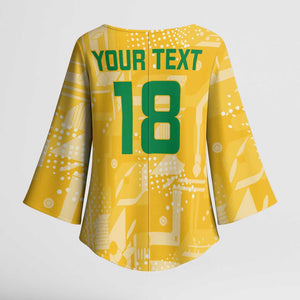 One Team One Game Guyana Football Custom Kimono Sleeve Blouse Pride Of Guyana Yellow Version