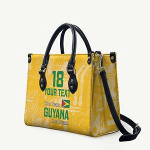 One Team One Game Guyana Football Custom Leather Bag Pride Of Guyana Yellow Version