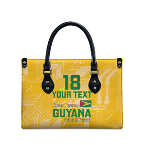 One Team One Game Guyana Football Custom Leather Bag Pride Of Guyana Yellow Version