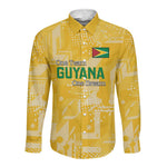One Team One Game Guyana Football Custom Long Sleeve Button Shirt Pride Of Guyana Green Version - African Pride