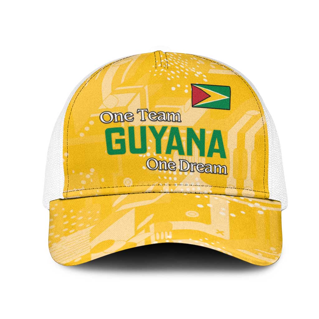 One Team One Game Guyana Mesh Trucker Cap Pride Of Guyana Green Version - African Pride