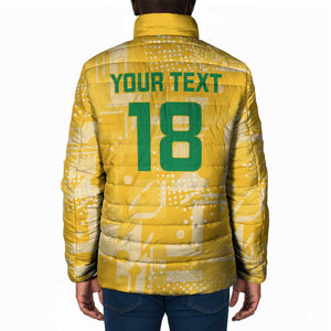 One Team One Game Guyana Football Custom Padded Jacket Pride Of Guyana Yellow Version