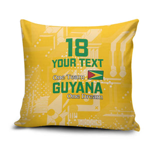 One Team One Game Guyana Football Custom Pillow Cover Pride Of Guyana Yellow Version