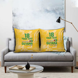 One Team One Game Guyana Football Custom Pillow Cover Pride Of Guyana Yellow Version