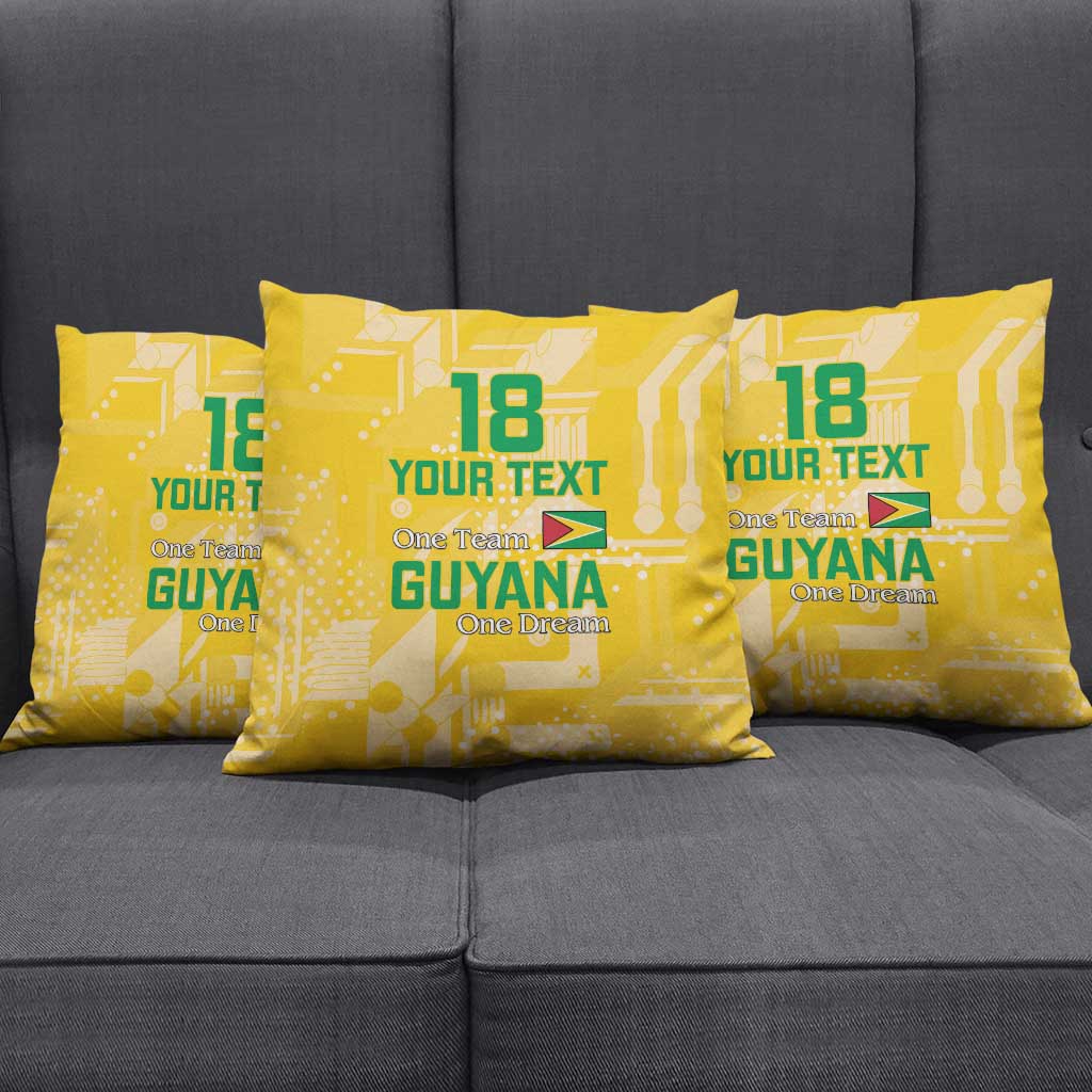 One Team One Game Guyana Football Custom Pillow Cover Pride Of Guyana Yellow Version
