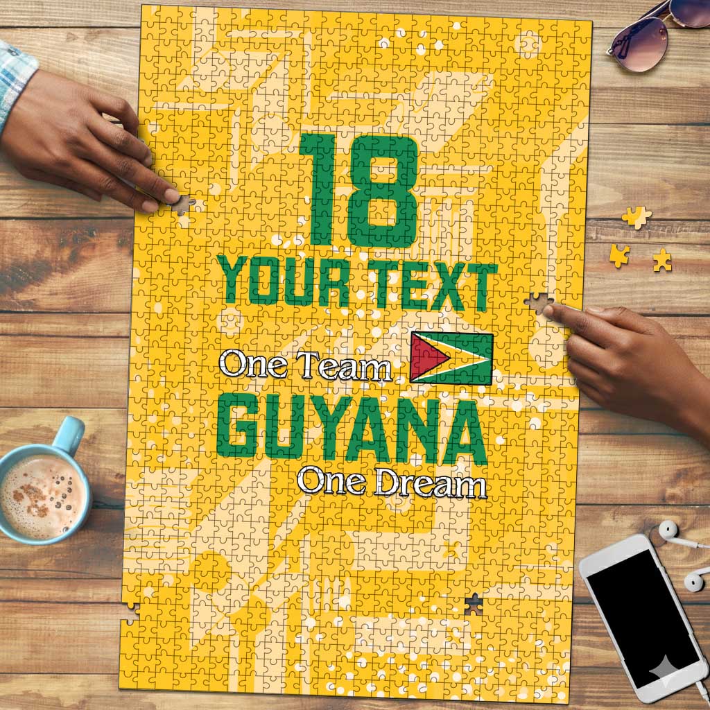 One Team One Game Guyana Football Custom Puzzle Pride Of Guyana Yellow Version