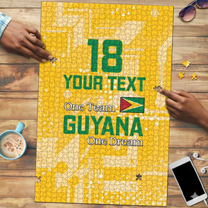 One Team One Game Guyana Football Custom Puzzle Pride Of Guyana Yellow Version