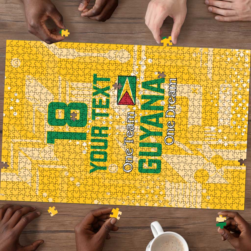 One Team One Game Guyana Football Custom Puzzle Pride Of Guyana Yellow Version