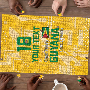 One Team One Game Guyana Football Custom Puzzle Pride Of Guyana Yellow Version