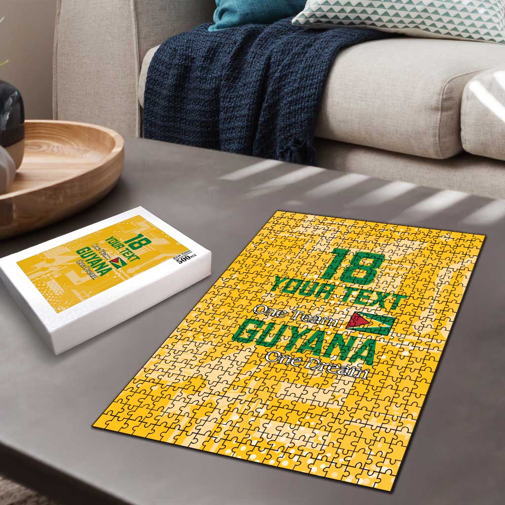One Team One Game Guyana Football Custom Puzzle Pride Of Guyana Yellow Version