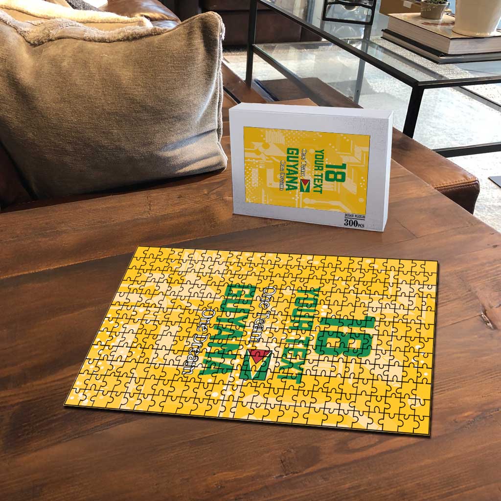 One Team One Game Guyana Football Custom Puzzle Pride Of Guyana Yellow Version