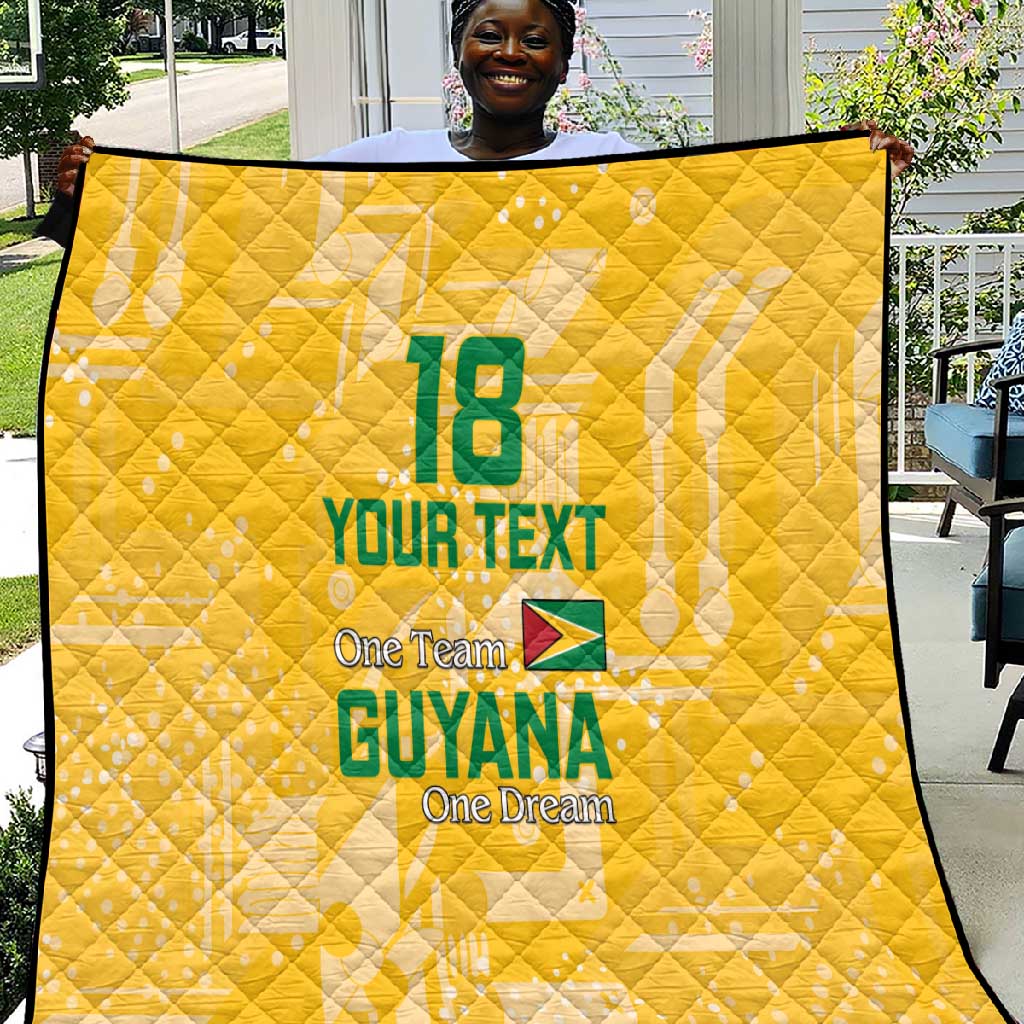 One Team One Game Guyana Football Custom Quilt Pride Of Guyana Green Version - African Pride