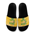 One Team One Game Guyana Football Custom Slide Sandals Pride Of Guyana Yellow Version