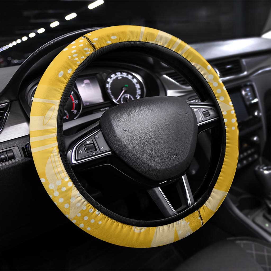 One Team One Game Guyana Football Steering Wheel Cover Pride Of Guyana Green Version - African Pride