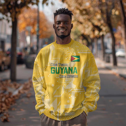 One Team One Game Guyana Football Custom Sweatshirt Pride Of Guyana Green Version - African Pride