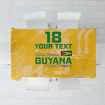 One Team One Game Guyana Football Custom Tablecloth Pride Of Guyana Green Version - African Pride