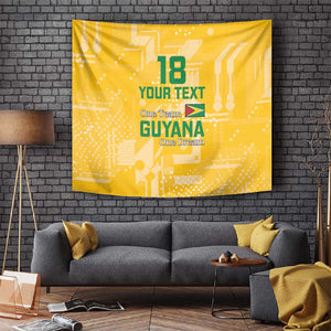 One Team One Game Guyana Football Custom Tapestry Pride Of Guyana Green Version - African Pride